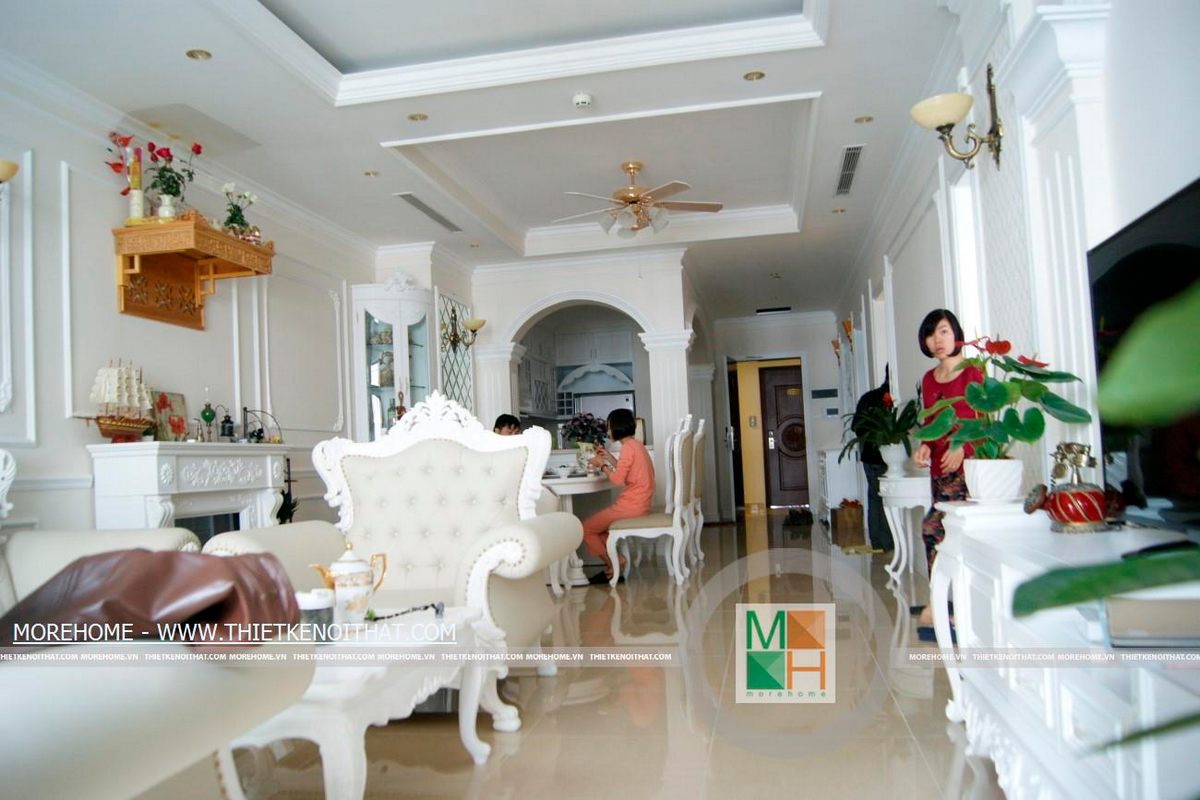 Thi công nội thất phòng khách chung cư R1 Royal City Nguyễn Trãi Thanh Xuân Hà Nội